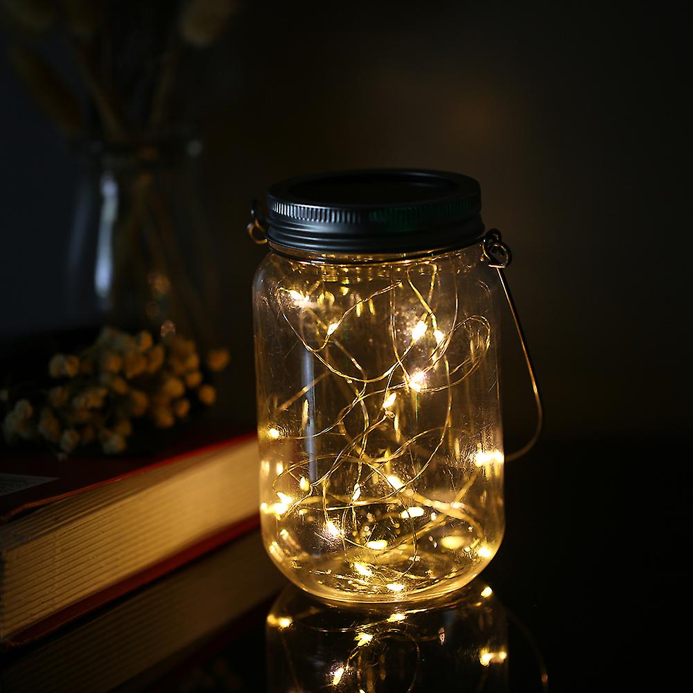 Mason Jar Solar Lantern Lights Waterproof Lid Lamp Fairy Light Copper Wire String Outdoor Decor Patio Garden Decor