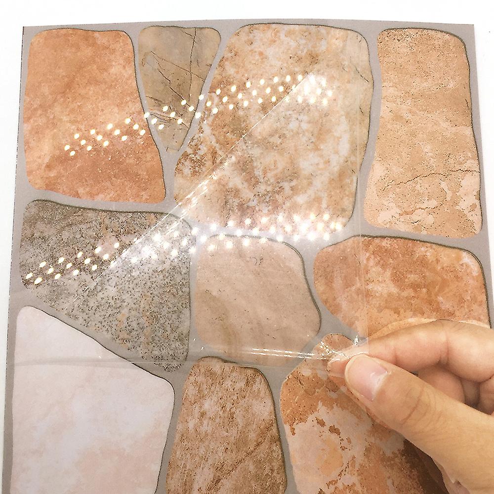 10 Pcs/set Self Adhesive Tile Stickers Art Decals Removable Wall Sticker Kitchen Backsplash Bathroom Home Tidy Protection  35