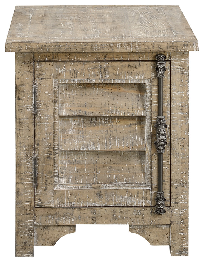 Cunningham End Table  Sandstone Buff   Farmhouse   Side Tables And End Tables   by Lorino Home  Houzz