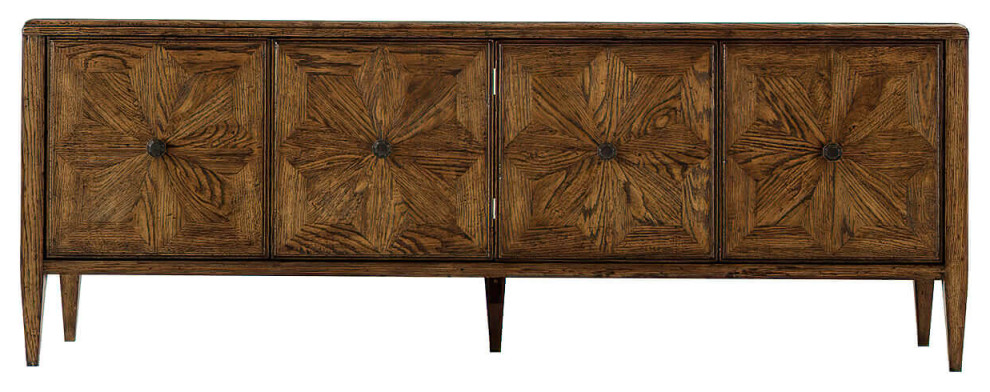 Oak Parquetry Media Cabinet Dark   Transitional   Media Cabinets   by English Georgian America  Houzz