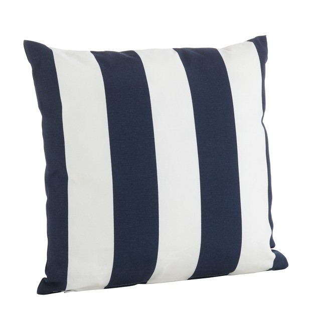 Saro Lifestyle Classic Stripe Indoor outdoor Toss Throw Pillow Poly Filled 21 quot Blue