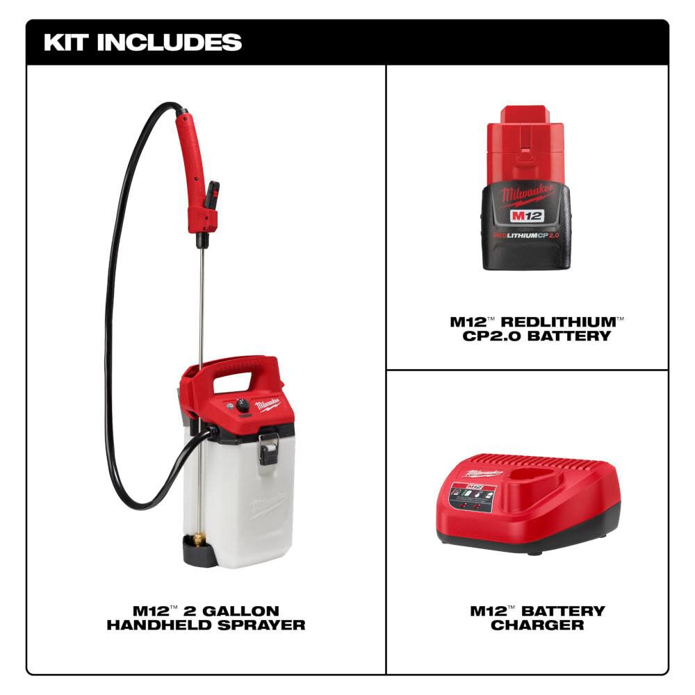 Milwaukee M12 2 Gallon Handheld Sprayer Kit 2528-21G2 from Milwaukee