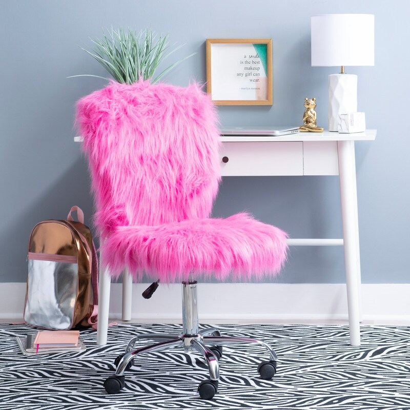 Clara Faux Fur Armless Office Chair