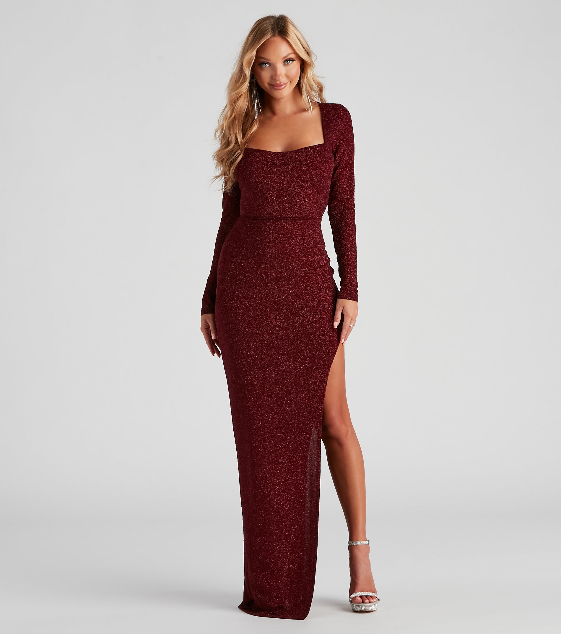 Kelly Formal Glitter Cowl Neck Dress