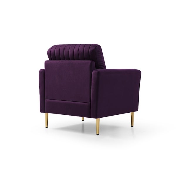 Modern Soft Velvet Living Room Chair， Upholstered Accent Armchair Side Chair With Gold Legs