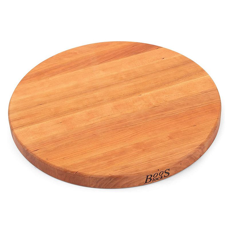 John Boos CHY-R18 18 Inch Round Cherry Wood Edge Grain Reversible Cutting Board