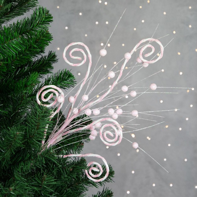 Pink And White Candy Cane Swirls Christmas Spray