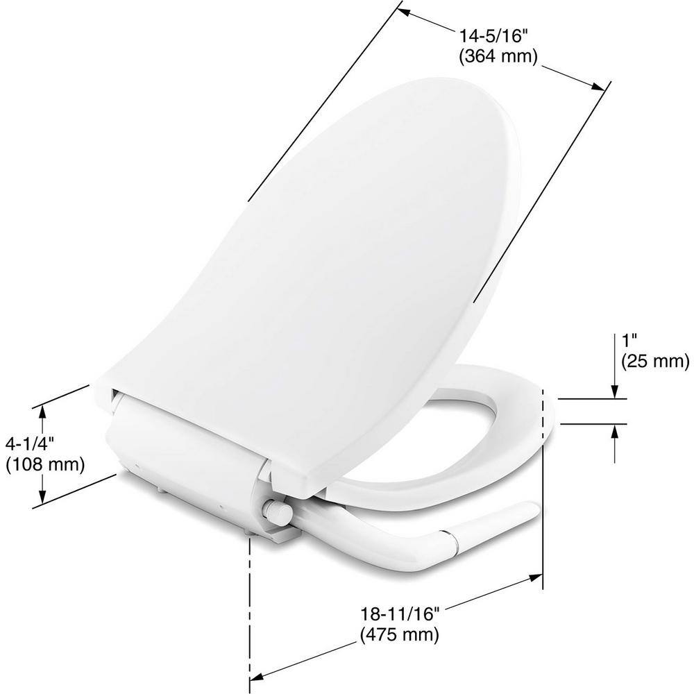 KOHLER Puretide Non- Electric Bidet Seat for Elongated Toilets in White K-5724-0