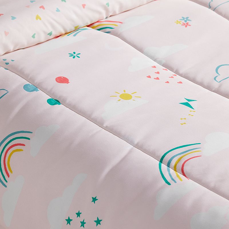 The Big One Kids? Aaliyah Rainbow Reversible Comforter Set with Shams