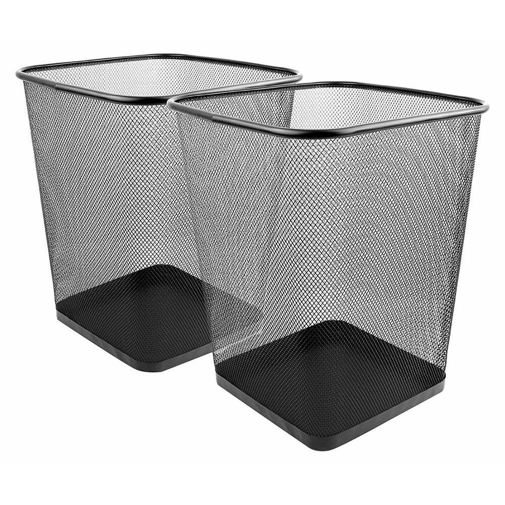 6 Gal. Black Metal Mesh Square Trash Can (Sets of 2) HP82J6G1Q9