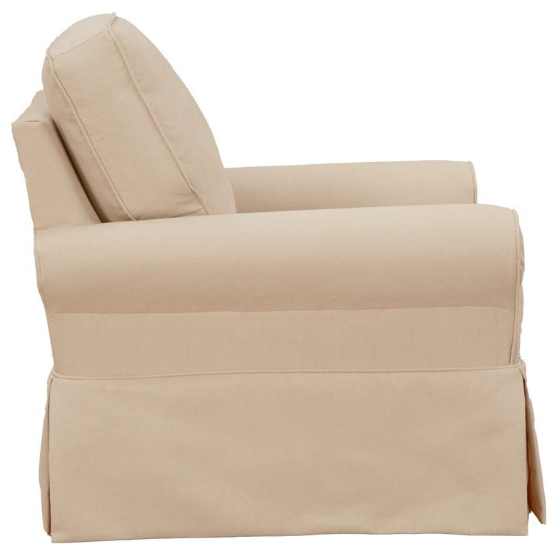 Sunset Trading Horizon Fabric Slipcovered Swivel Rocking Chair in Tan   Transitional   Rocking Chairs   by Homesquare  Houzz