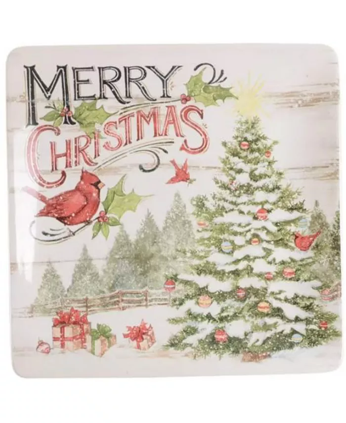 Certified International Evergreen Christmas 4 Piece Dinner Plate