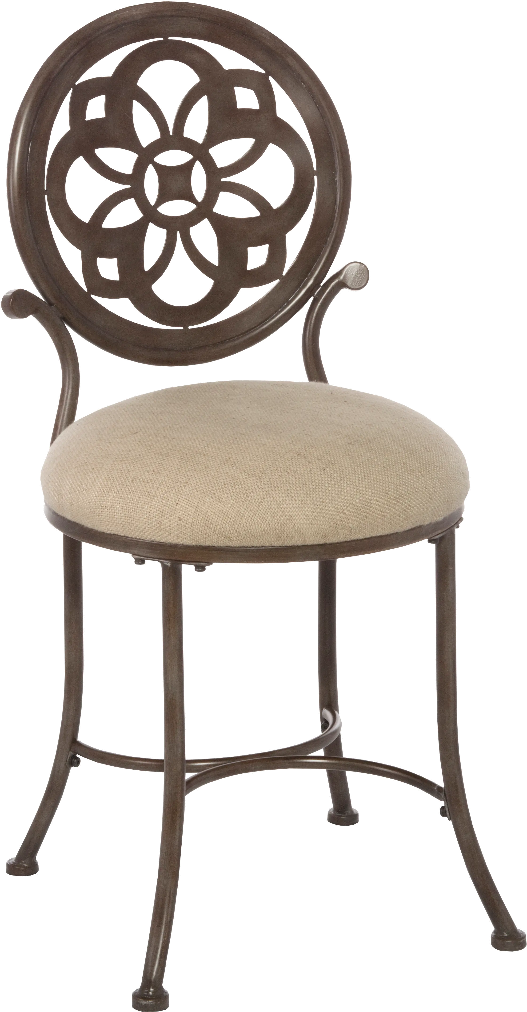 Gray with Rust Highlights Vanity Stool - Marsala