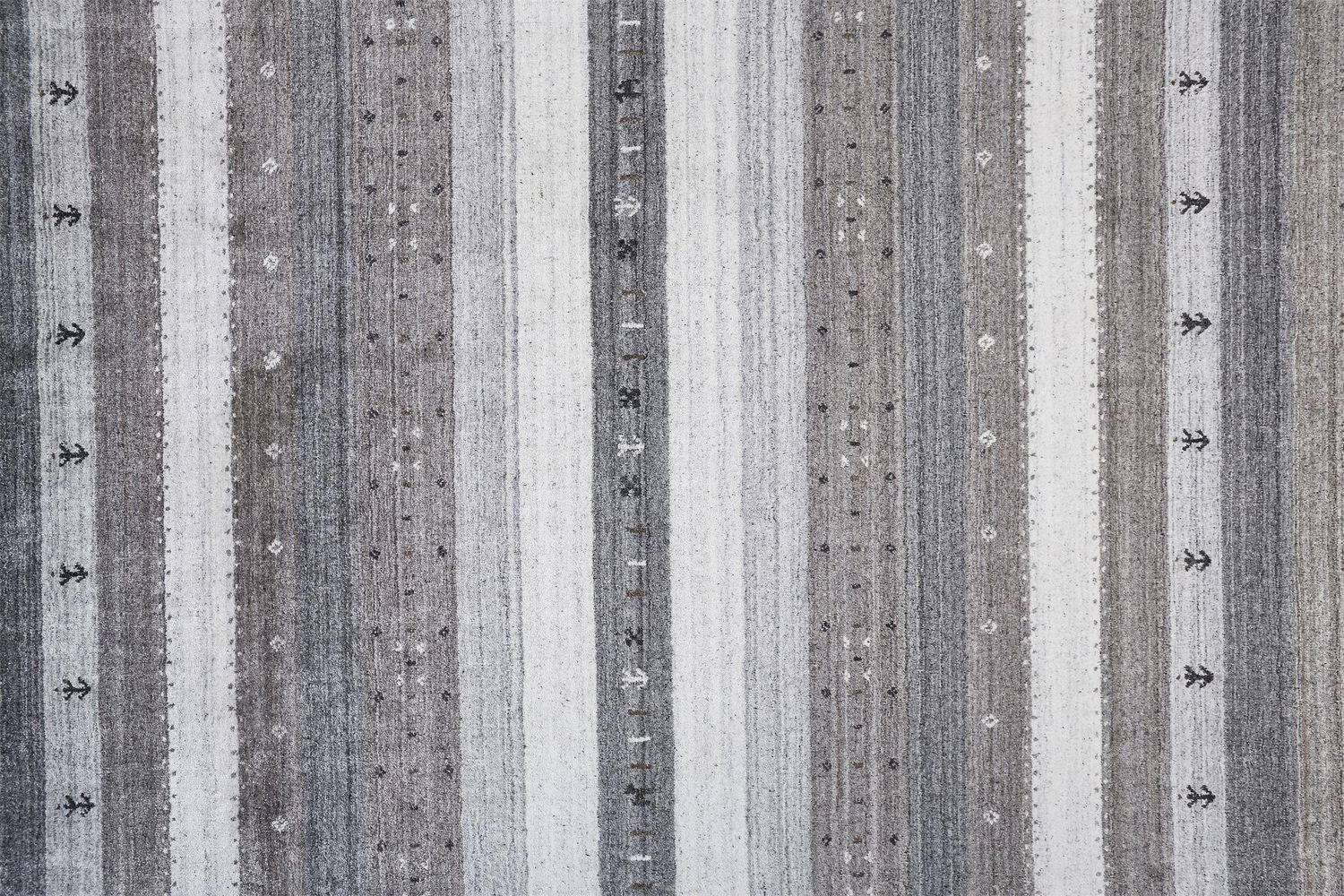 Yurie Hand Knotted Dark and Opal Gray Rug by BD Fine