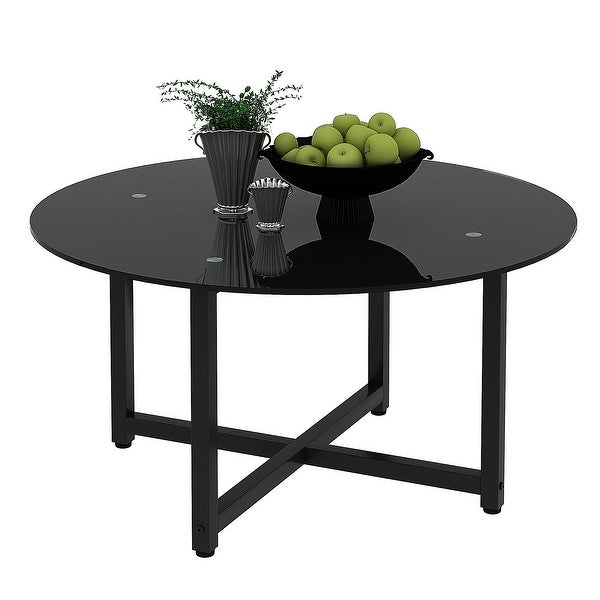 Round Whole Black Coffee Table