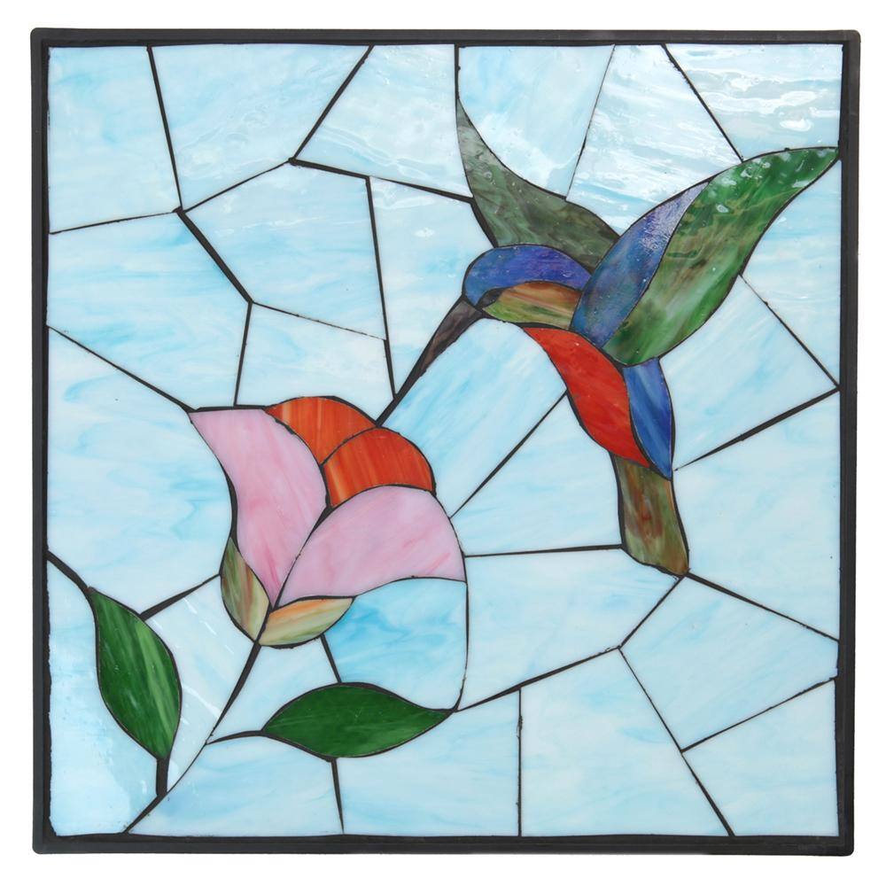 Outdoor Essentials 1 in. x 12 in. x 12 in. Square Polypropylene Hummingbird Decorative Garden Step Stone 430925