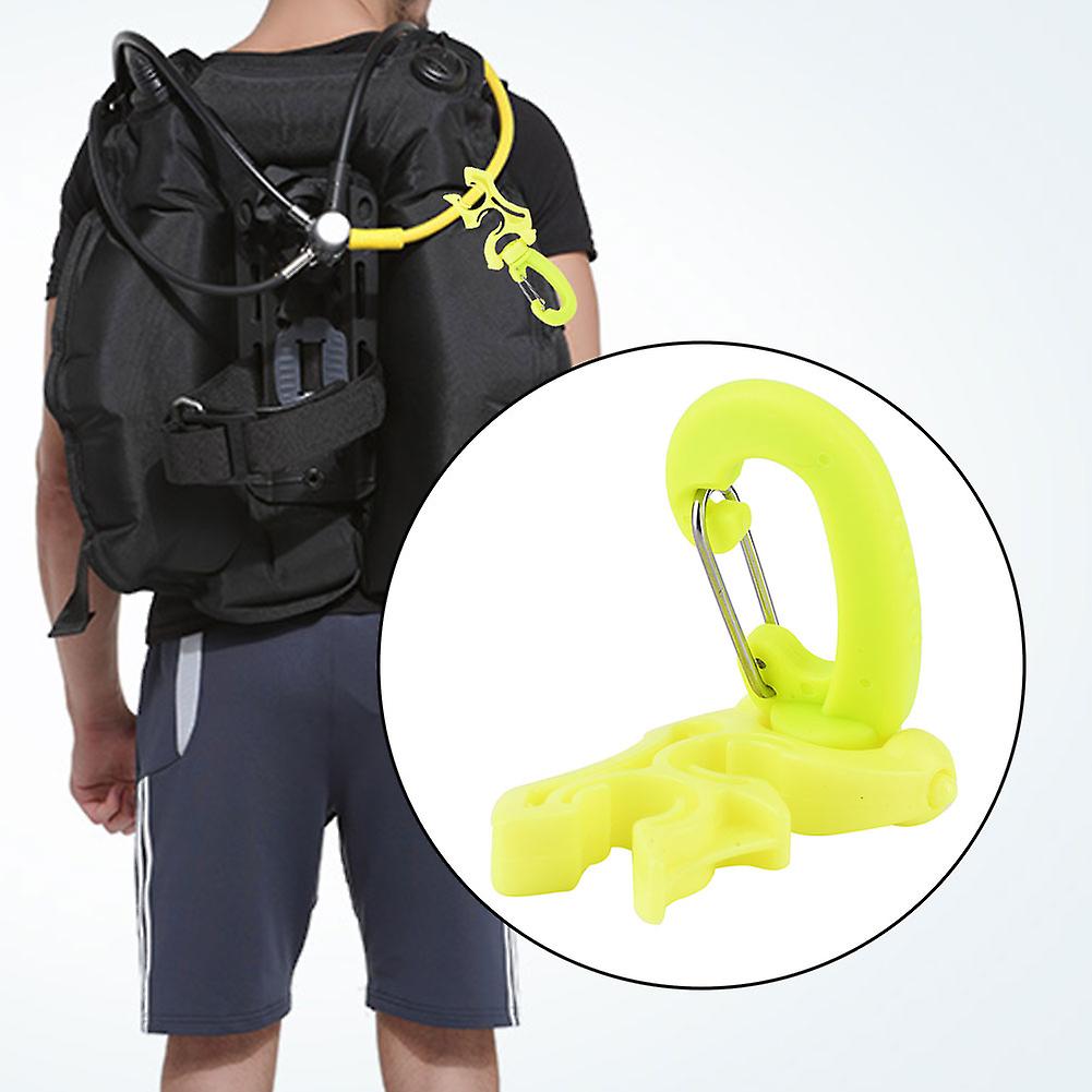 Scuba Diving Double Bcd Hose Holder Clip Regulator Retainer Buckle Hook For Snorkeling (yellow)