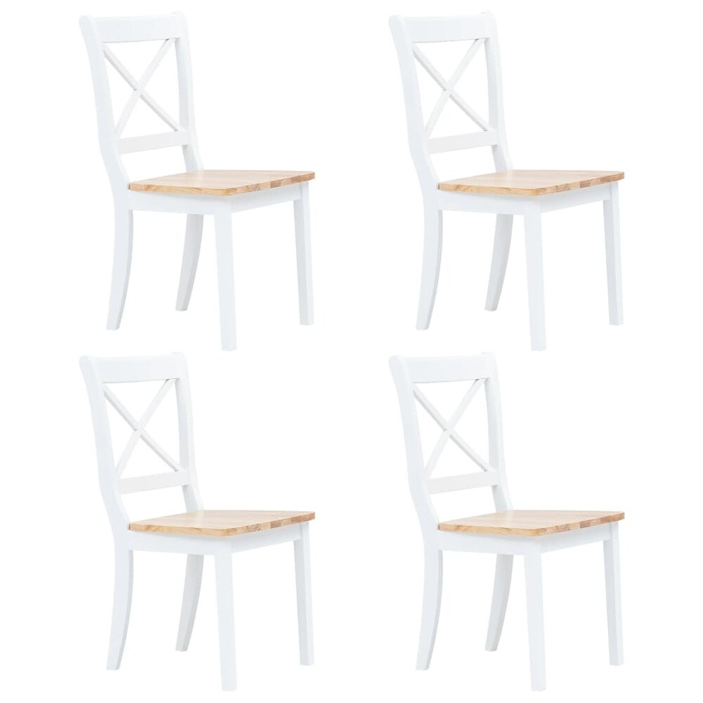 vidaXL 2/4x Dining Chairs Solid Wood Rubber Dining Room Chair Multi Colors   17.9\