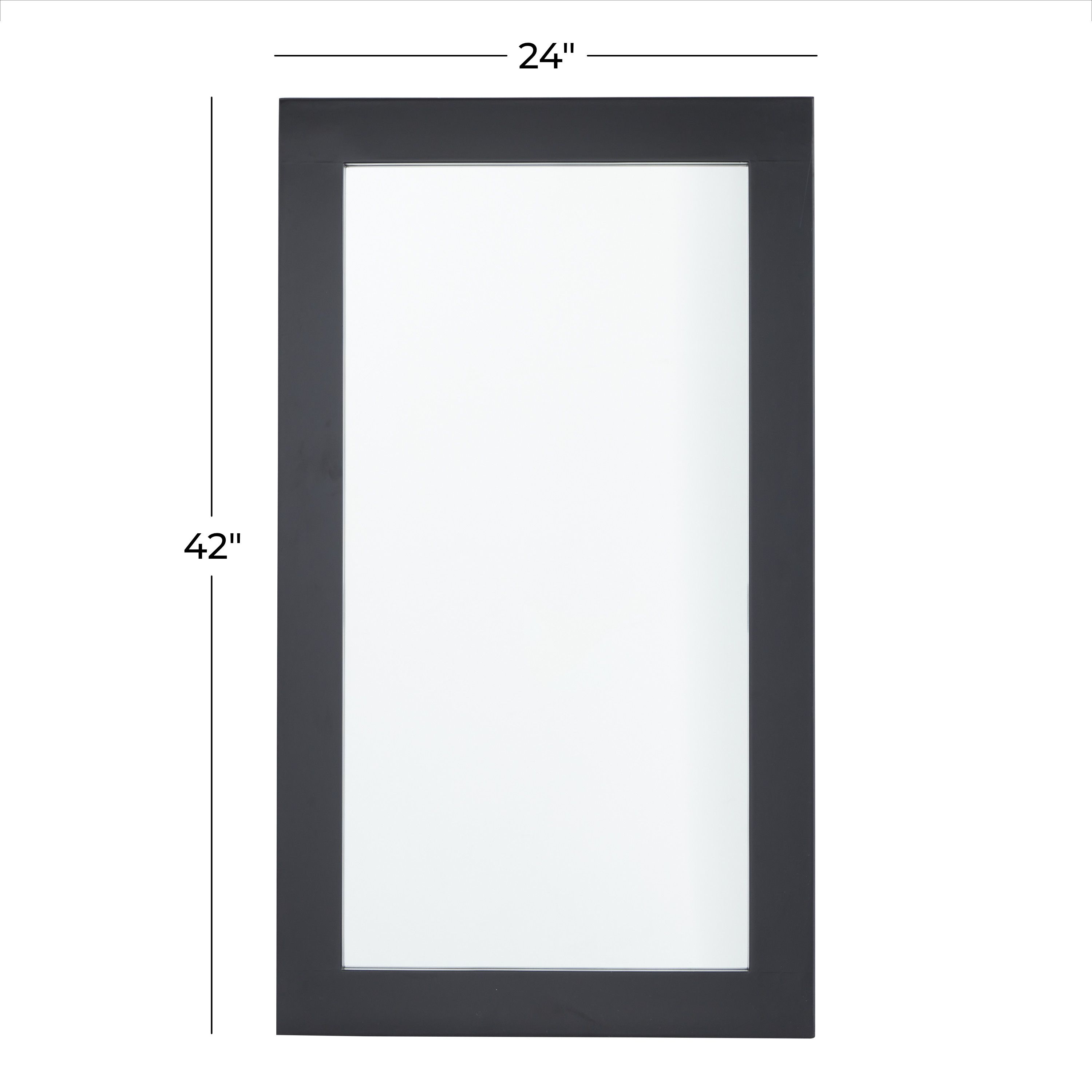 Black Wood Contemporary Wall Mirror 24 x 42