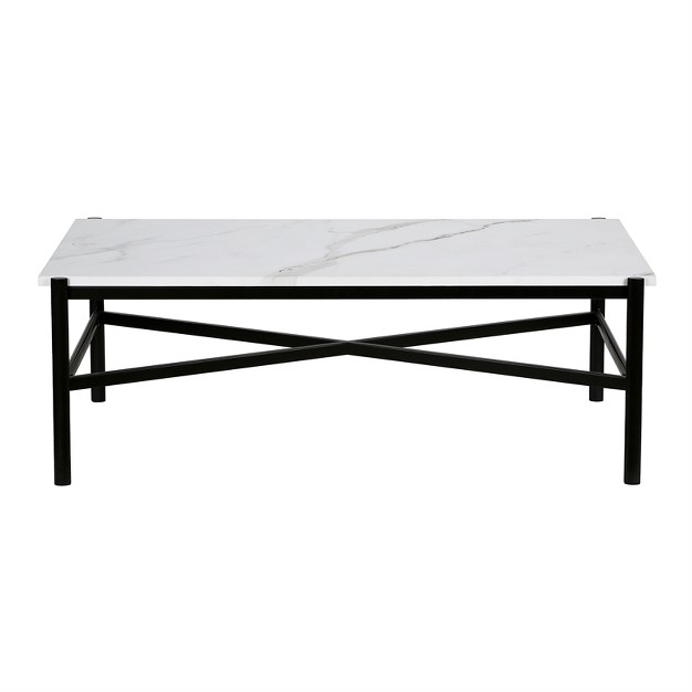 Metal Marble Coffee Table In Black Henn amp hart