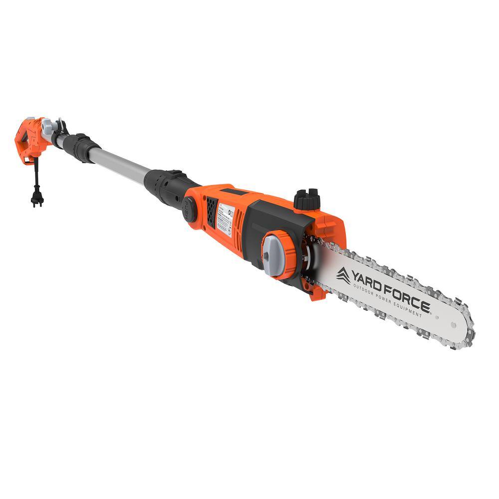 YARD FORCE 10 in. 6.5 Amp Telescoping Electric Pole Saw with Multi-Angle Head with Bonus PPE Kit YF65PS