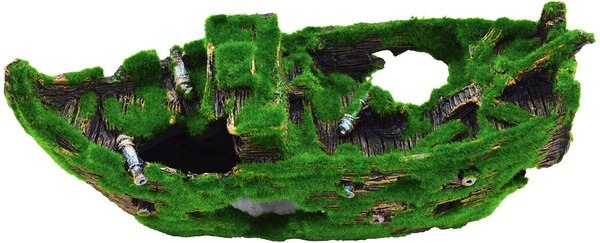 Underwater Treasures Mossy Sunken Ship Fish Ornament