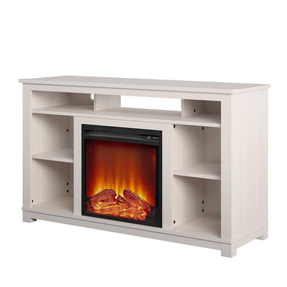 Ameriwood Home Domingo 47.6 in. Electric Fireplace TV Stand for TVs Up to 55 in. Ivory Pine HD07954