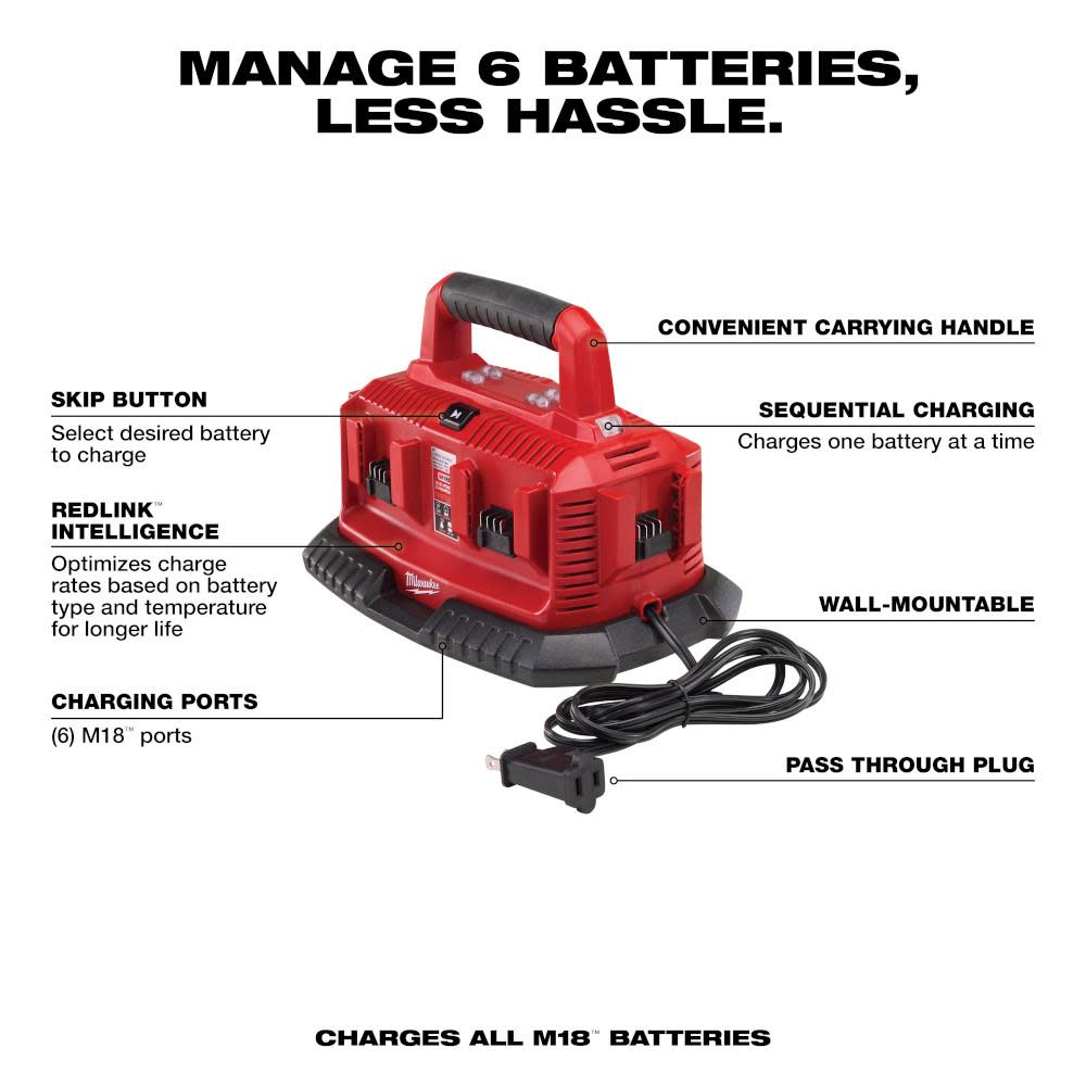 M18™ Six-Pack Sequential Charger ;