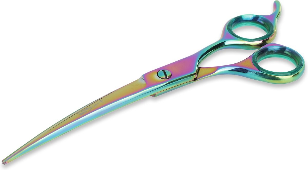 Sharf Gold Touch Rainbow Curved Pet Grooming Shear