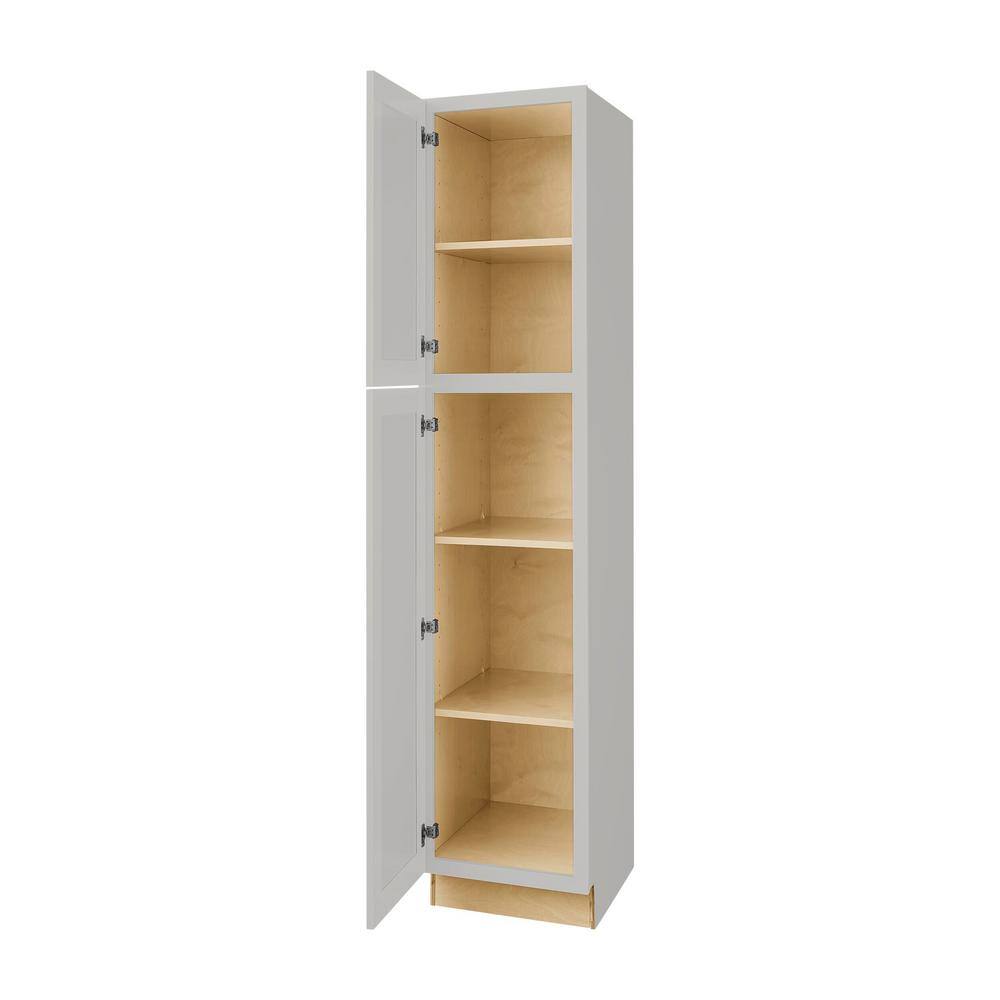 Hampton Bay Avondale Shaker Dove Gray Ready to Assemble Plywood 84 in Pantry Cabinet (18 in W x 84 in H x 24 in D) P188424-G