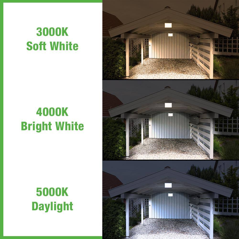 Hampton Bay Coastal Rectangle White LED Outdoor Bulkhead Light Impact Resistant Frosted Polycarbonate Lens and Base (4-Pack) 504091110-4PK