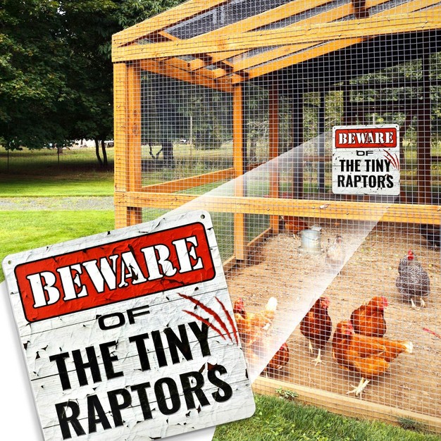 Bigtime Signs 12 quot x12 x27 x27 Beware Of Tiny Raptors Chicken Decor Signs