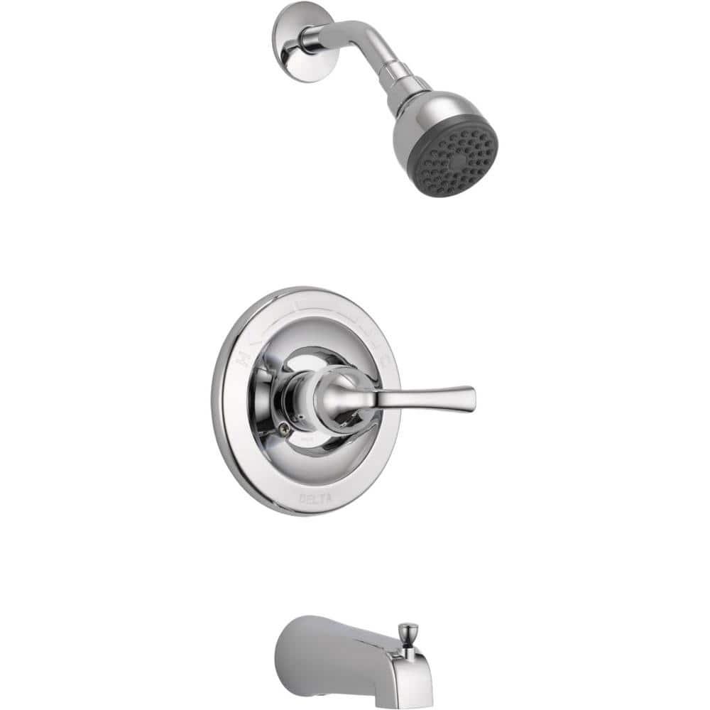 Delta Foundations SingleHandle 1Spray Tub and Shower Faucet in Chrome