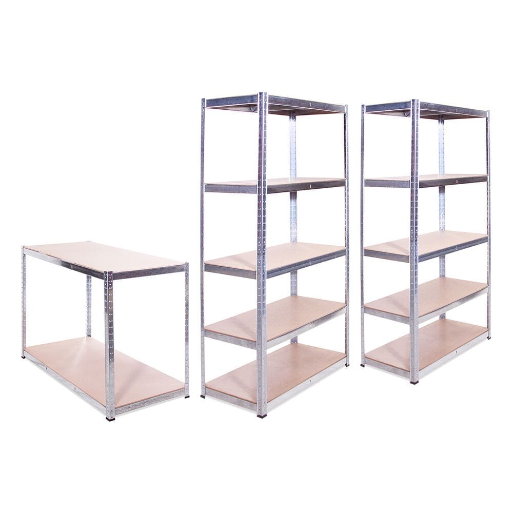 5 Tier Boltless Shelving Unit (set of 2) Plus Workbench