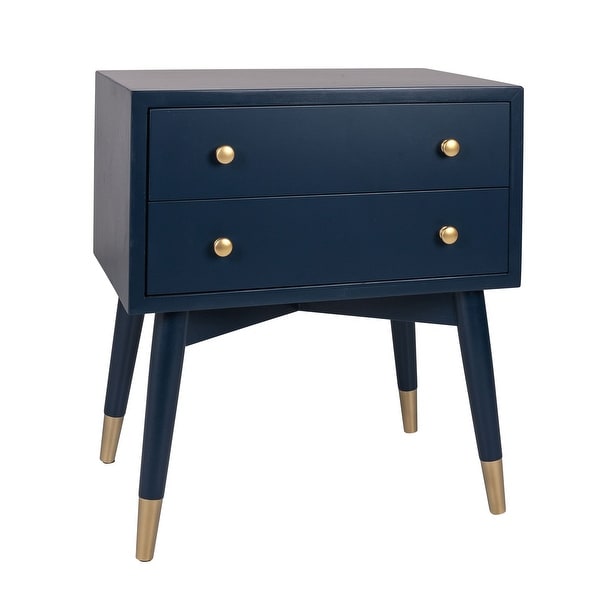 East at Main 2 Drawer Side Table with Gold Accents