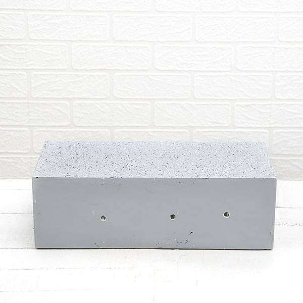 15 inch (38 cm) SML-010 Stone Finish Wall Mounted Rectangle Fiberglass Planter (Grey)