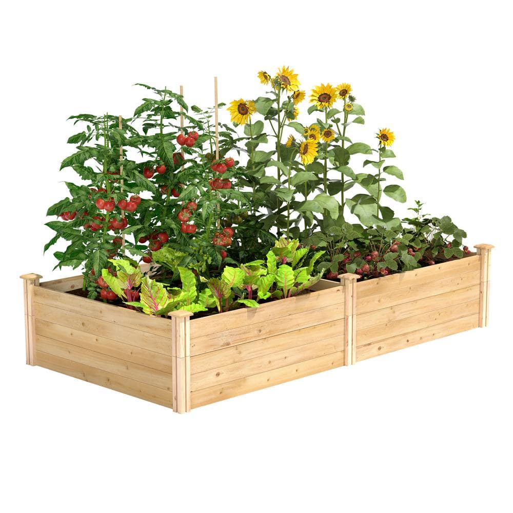 Greenes Fence 4 ft. x 8 ft. x 17.5 in. Original Cedar Raised Garden Bed RC6S6T35B