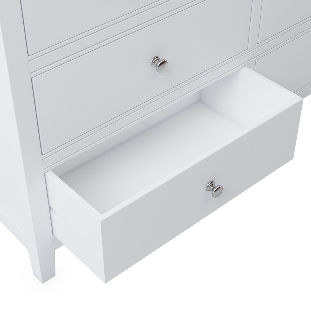 7 / 5 Drawers Solid Wood Dresser in White