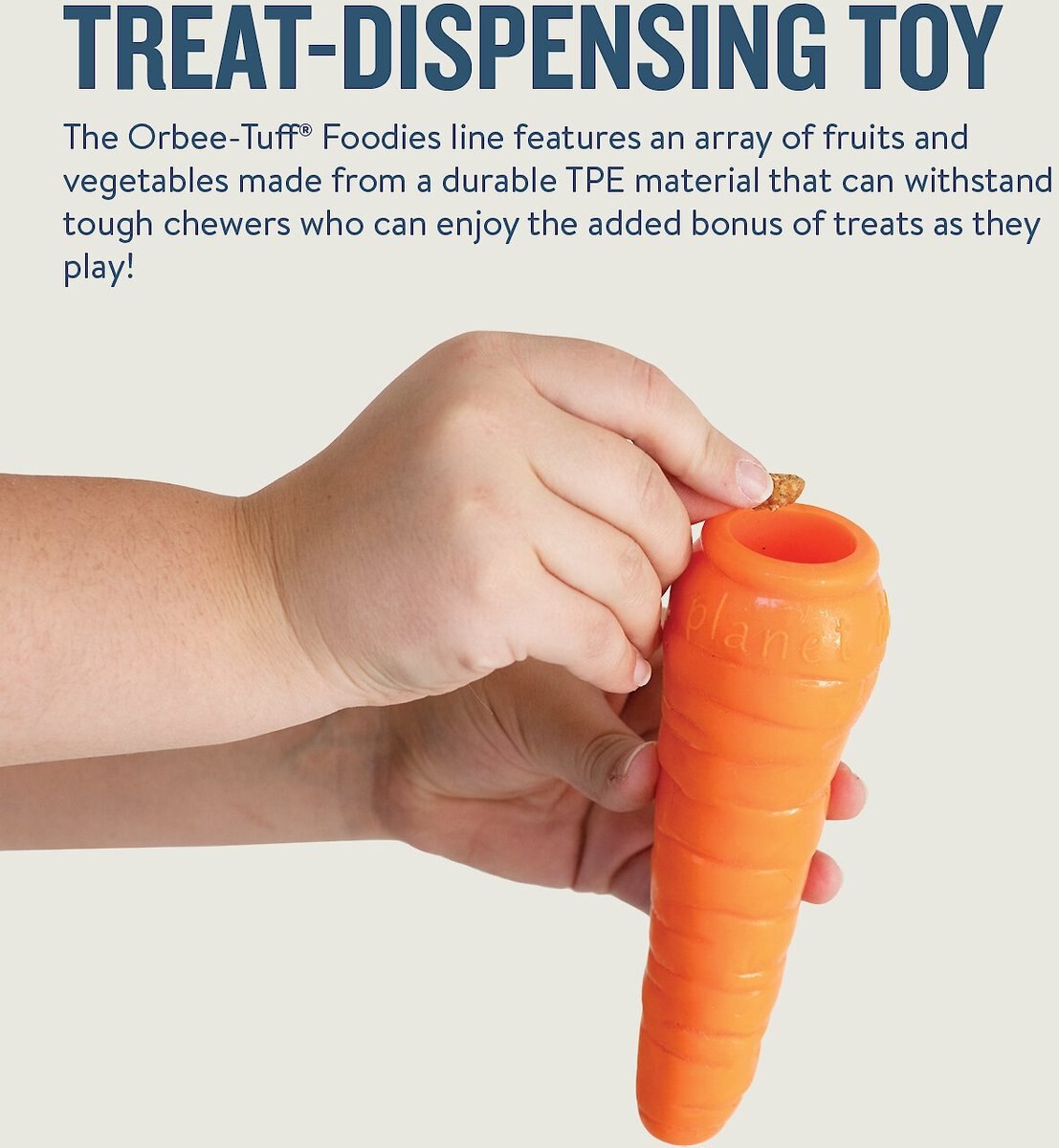 Planet Dog Orbee-Tuff Carrot Treat Dispensing Tough Dog Chew Toy