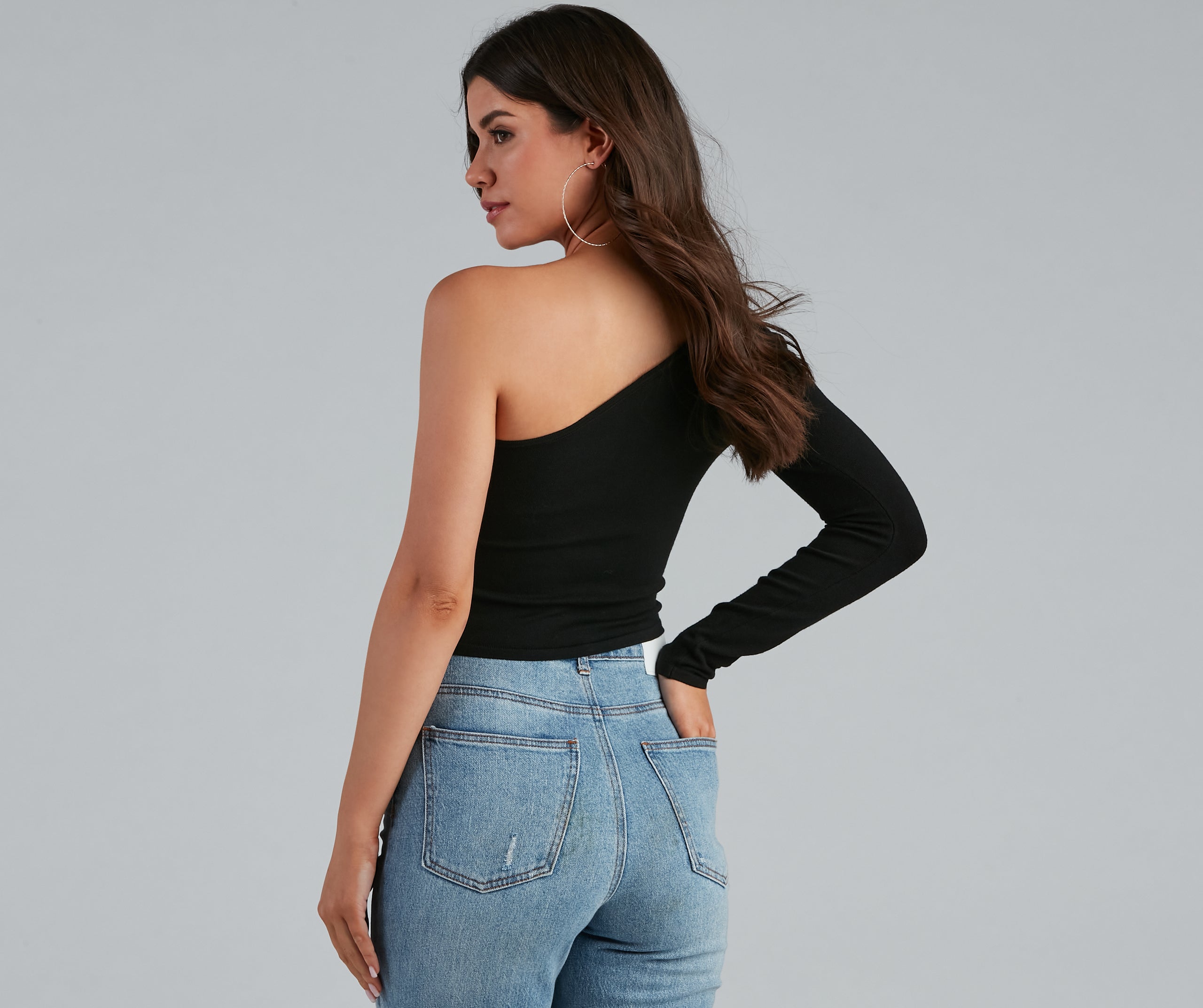 One Shoulder Allure Cutout Top