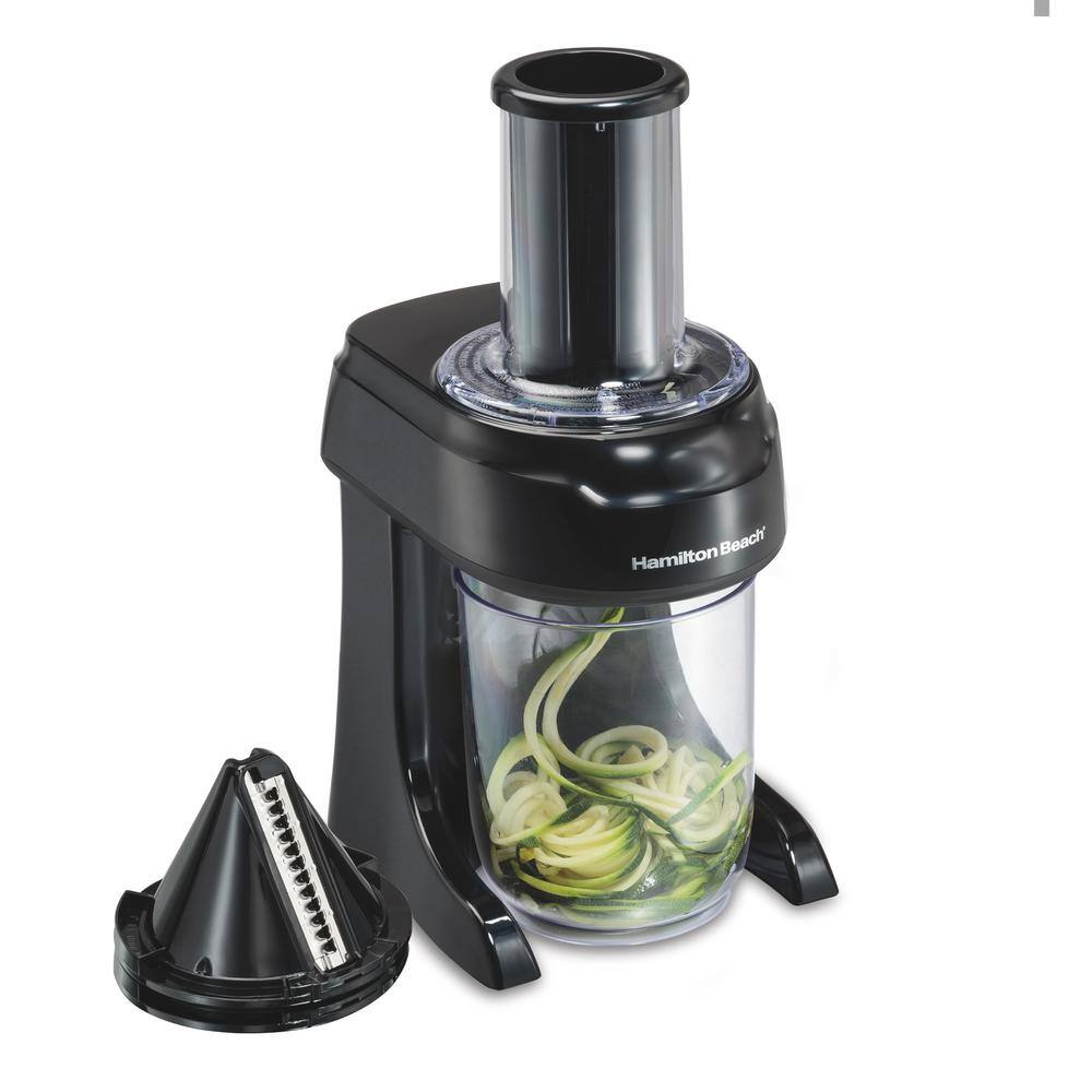 Hamilton Beach 3 in 1 6-Cup Single Speed Black Food Processor with Spiralizer 70930