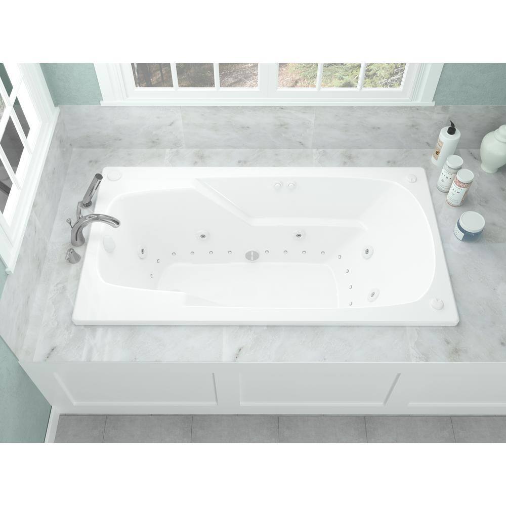 Universal Tubs Coral 5 ft. Rectangular Drop-in Whirlpool and Air Bath Tub in White HD3660EDR