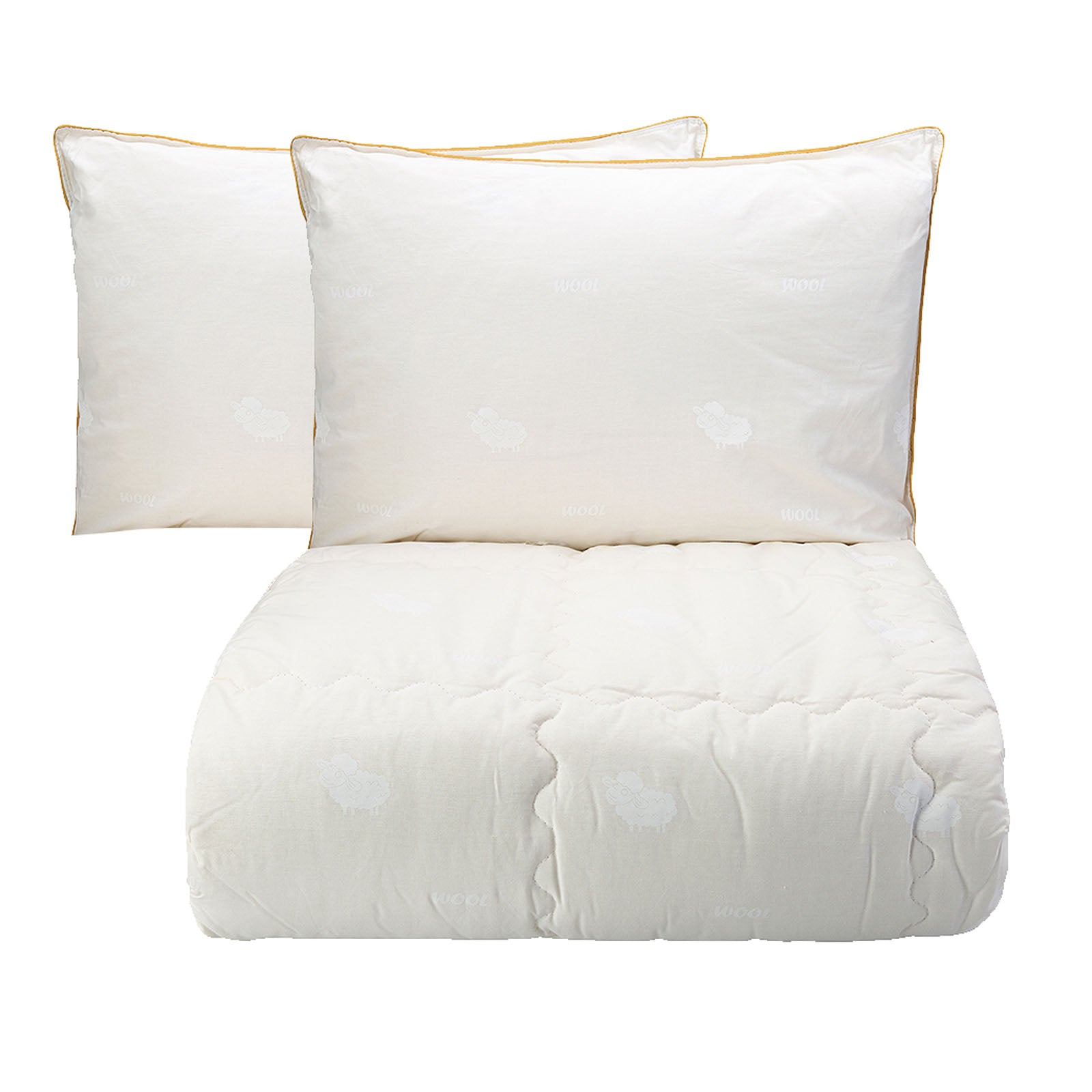 Set Of Double Wool Quilt - 2 Pieces Of Wool Pillow[Pamuk Yogran]  200.15.01.0250