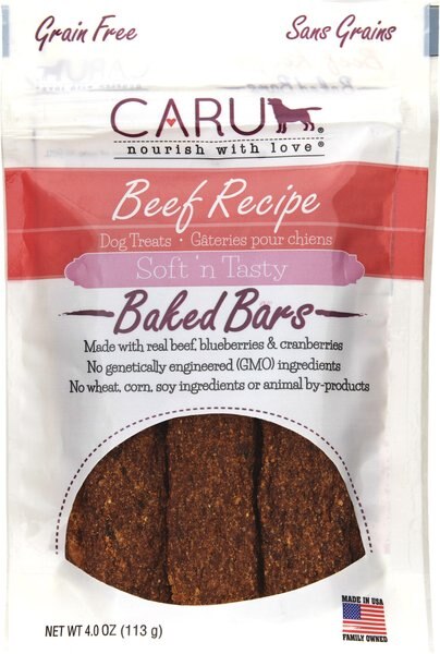 Caru Soft 'n Tasty Baked Bars Beef Recipe Grain-Free Dog Treats