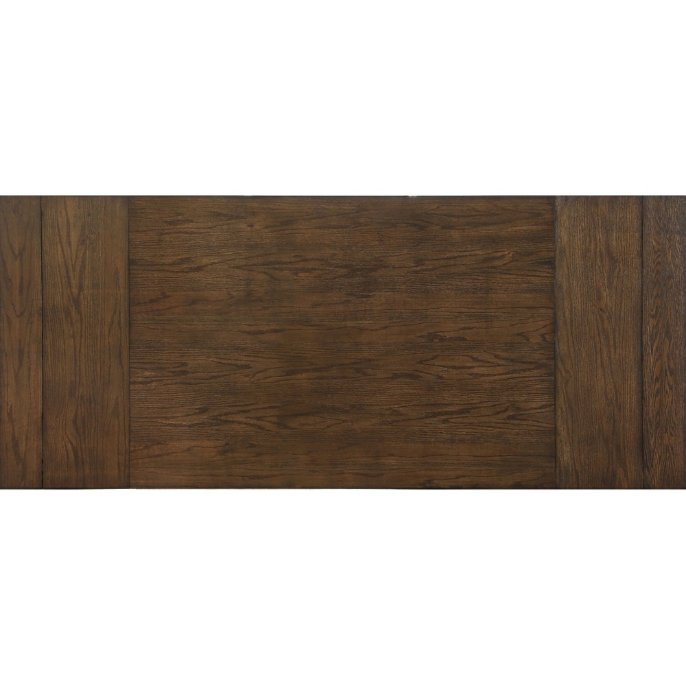 Rectangular Dining Table with Leaves in Dark Oak