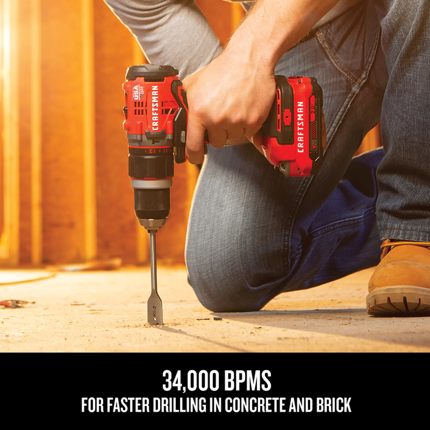 Craftsman V20 20 V 1/2 in. Brushless Cordless Hammer Drill Kit (Battery \u0026 Charger)