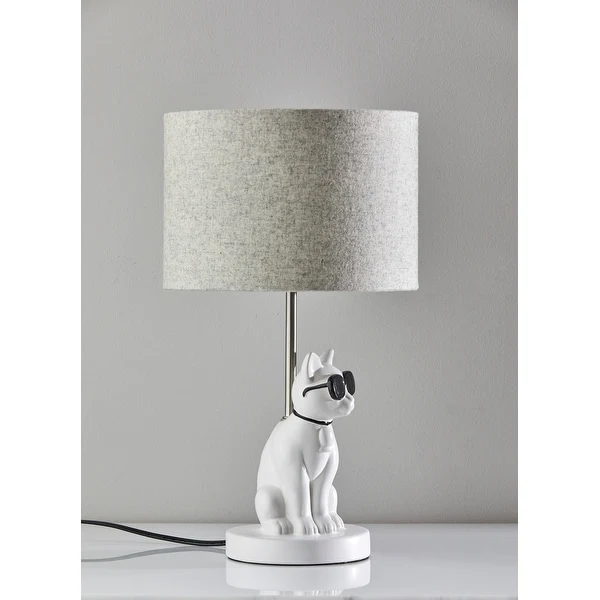 Adesso White Sunny Cat Table Lamp