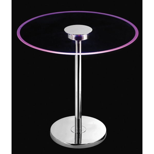 Comet Chrome Glass Table with Color Changing LEDs LED Table