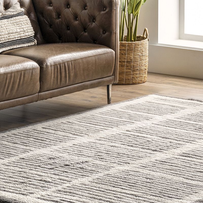 nuLoom Tayshia Machine Washable Wool Modern Striped Area Rug