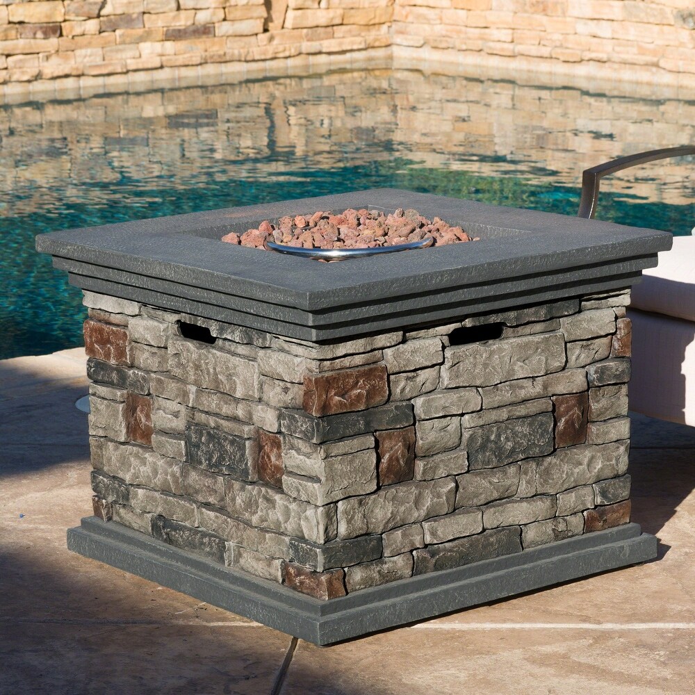 Chesney Outdoor Square Fire Pit by Christopher Knight Home